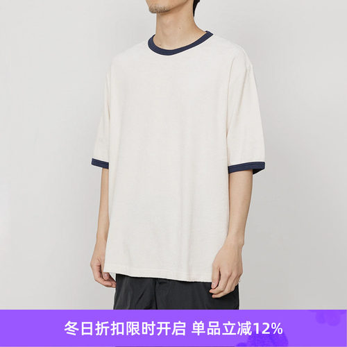 marka RINGER PILE TEE 有机棉毛巾撞色圆领短袖T恤