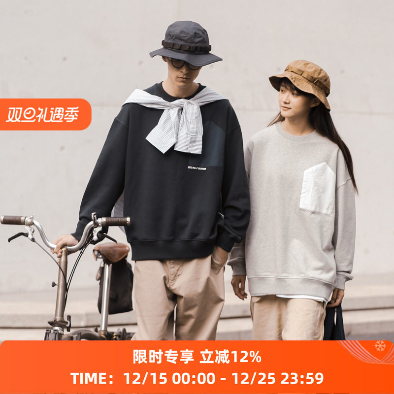 拉链口袋element套头卫衣