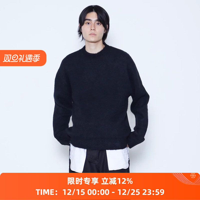 SOE马海毛羊毛棉双面拼接毛衣