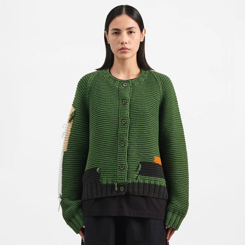 YMC ATOMIC CARDIGAN 女装手织拼接毛衣开衫