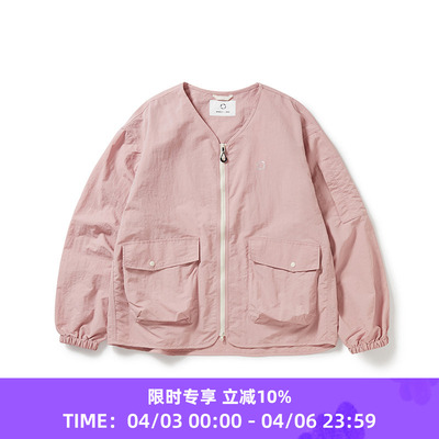 WHEELS and WIND 男女中性款机能性防泼水耐磨宽松无领夹克外套