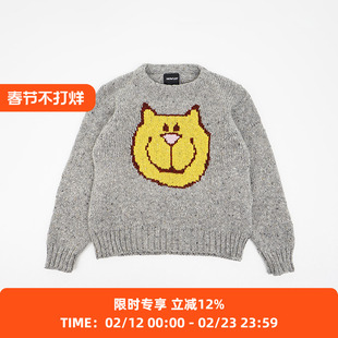 Howlin SMILING FACES 女装笑脸羊毛马海毛圆领毛衣