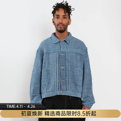 Story mfg SUNDAE JACKET 男女中性款天然染色格子短款夹克外套