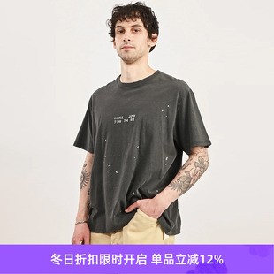 ORSL SHIRT JPN PRINT 复古水洗泼墨做旧T恤 orslow UNISEX