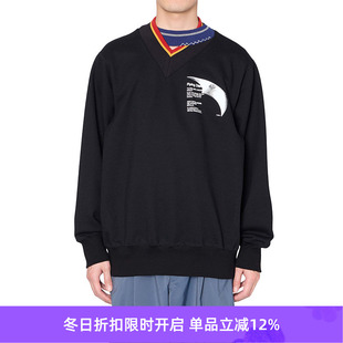 kolor 不规则拼接V领套头卫衣 Cut&sew