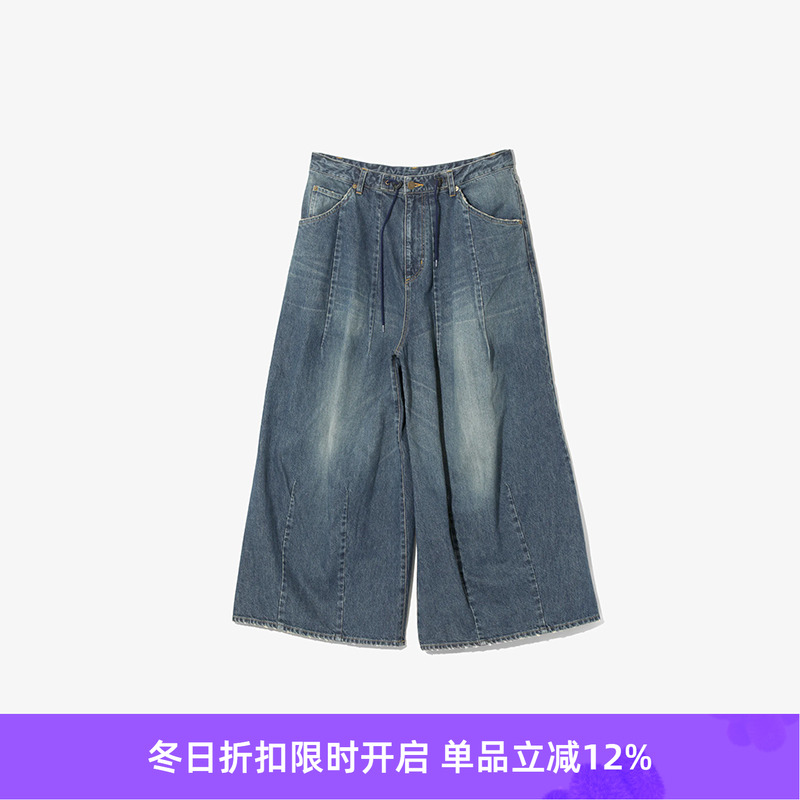 Needles H.D. Buggy Jean Denim 12OZ水洗做旧牛仔直筒阔腿裤