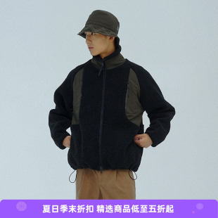 PRIMEE 男女款全拉链重磅羊羔绒立领廓形宽松秋冬夹克外套