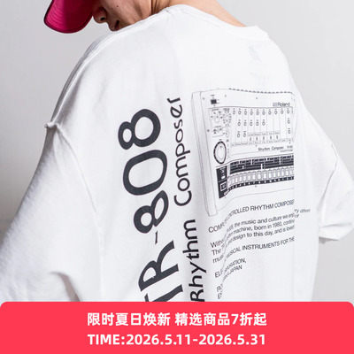 is-ness TR-808 T-SHIRTS ROLAND 经典鼓机TR-808联名款短袖T恤