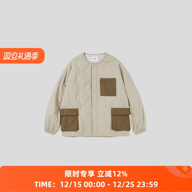 PRIMEE绗棉无领夹克外套