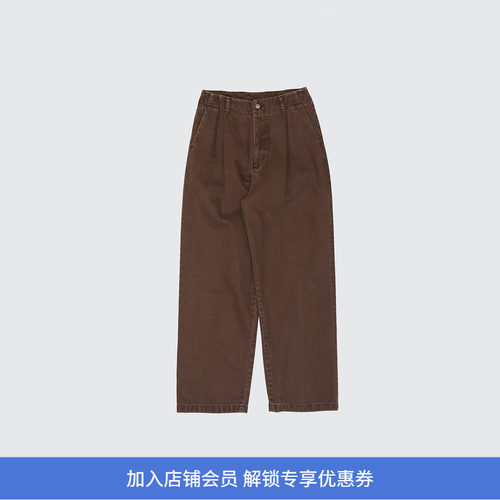 YOKE 1pleated Wide Tapered Trousers 复古水洗宽松锥形牛仔裤