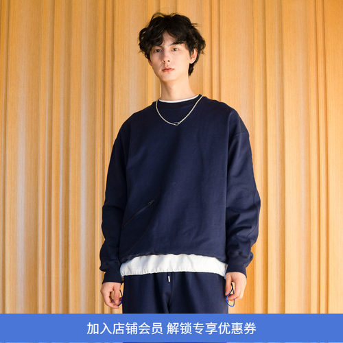 PRIMEE拉链口袋圆领卫衣