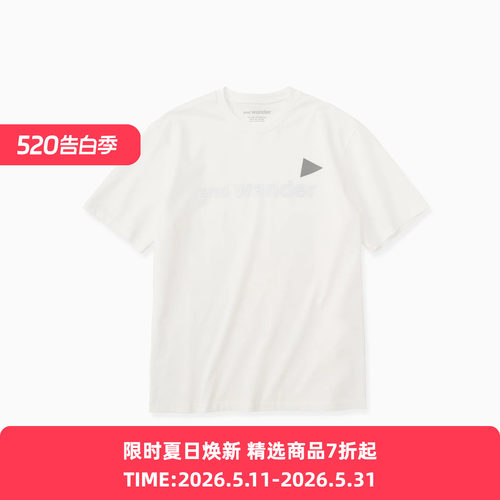 and wander Ref T (M)男装反光LOGO圆领短袖T恤