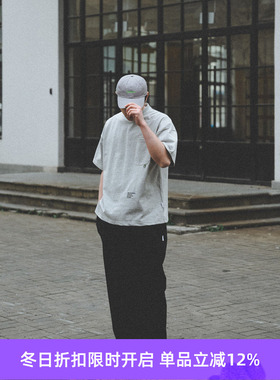 PRIMEE 重磅棉宽松纯色短袖口袋T恤 CityBoy风廓形圆领TEE