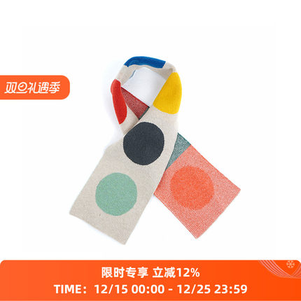 JO GORDON Small Multicolour Spot Scarf 羊羔毛彩色圆点围巾