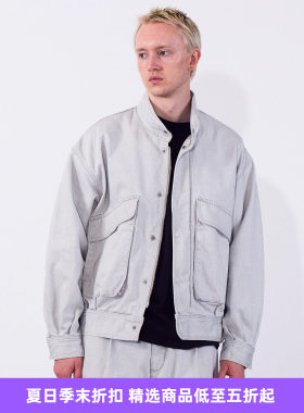 YOKE Cotton Denim Stand Collar Blouson 成衣染色牛仔立领夹克