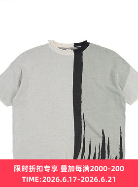 SHINYAKOZUKA ABSTRACT KNIT TEE 抽象拼色全棉短袖针织衫T恤