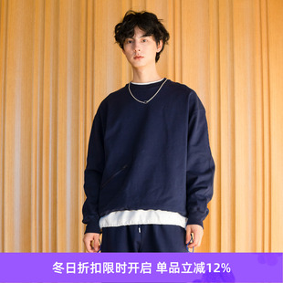 Zip Sweat Pocket Neck 拉链口袋廓形圆领卫衣 Crew PRIMEE