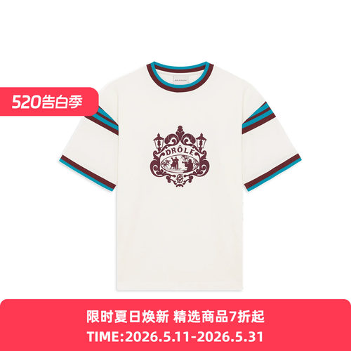 Drole De Monsieur T-shirt Danseurs 法式度假风圆领短袖T恤
