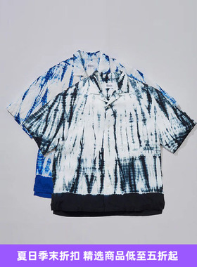 KUON Arimatsu Shibori Camp Collar 京都职人有松絞染色短袖衬衫