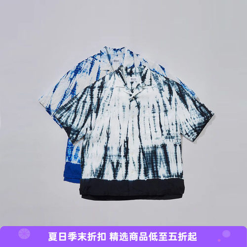 KUON Arimatsu Shibori Camp Collar 京都职人有松絞染色短袖衬衫