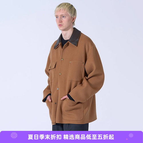 YOKE River Melton Coverall Jacket 皮领羊绒羊毛混纺大衣外套