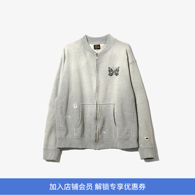 Needles Deconstructed Sweat 酵素水洗破坏加工蝴蝶拉链卫衣