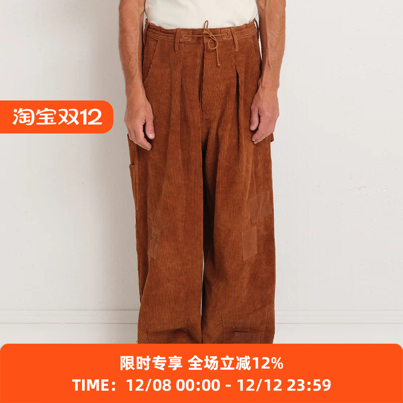 Storymfg灯芯绒补丁拼接长裤