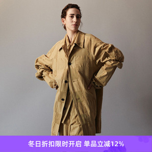 BLOCK 格子提花中长款 JACQUARD COAT 风衣外套 HALF YOKE