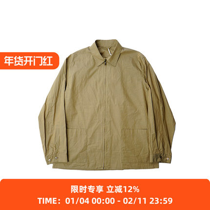 blurhms Chambray Zip Shirt 高密度超长棉拉链长袖衬衫