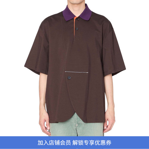 kolor Polo 不规则剪裁短袖POLO衫