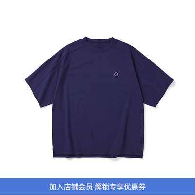 WHEELS and WIND 男式SOLOTEX吸水速干宽松机能性圆领短袖T恤