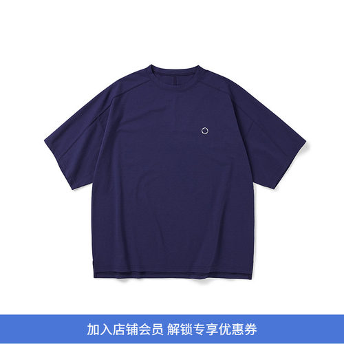 WHEELS and WIND 男式SOLOTEX吸水速干宽松机能性圆领短袖T恤