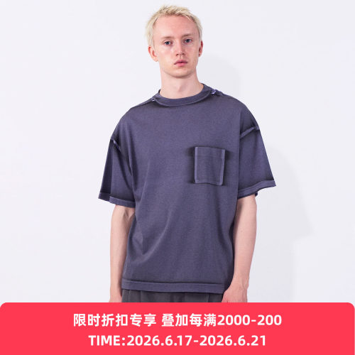 YOKE All-over Pigment Printed T-shirt手工制艺术家涂鸦短袖T恤