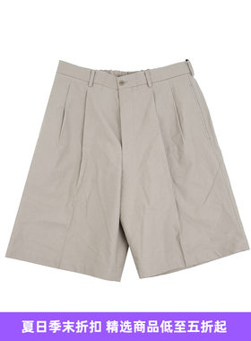 YOKO SAKAMOTO DOUBLE PLEATED SHORTS 丝棉混纺双摺宽松短裤