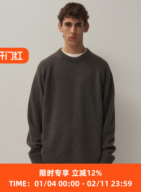 ATON LAMBS WOOL CREWNECK SWEATER 男女中性羊羔毛圆领毛衣