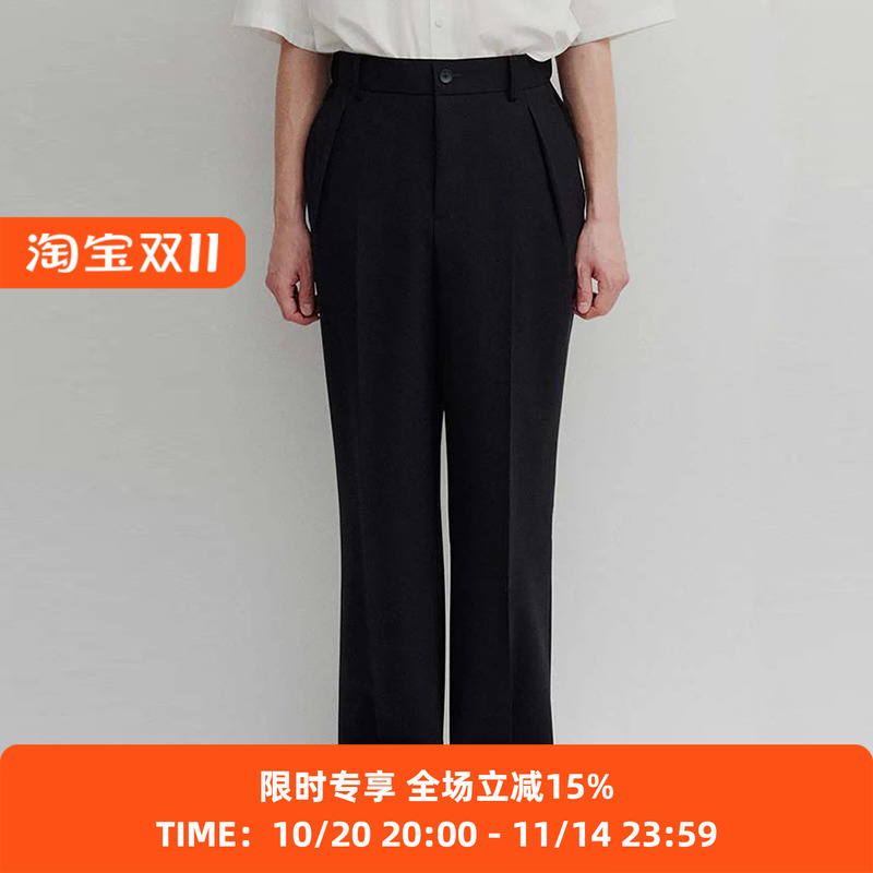 DIGAWEL In tuck Pants 羊毛尼龙混纺耐磨性休闲裤