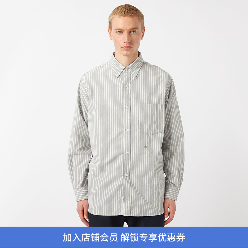 nanamica Button Down Stripe Wind Shirt 纽扣领经典款条纹衬衫