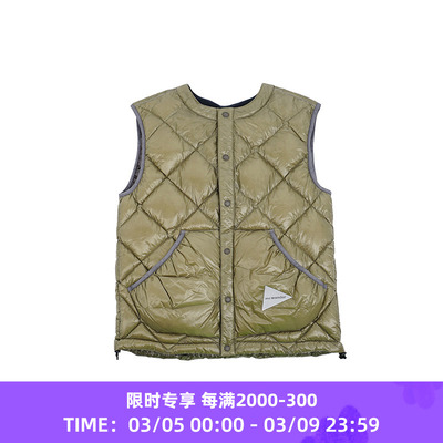 and wander diamond stitch 男女机能超轻保暖钻石格亮面羽绒背心