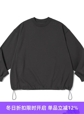 PRIMEE Balloon L/S T-Shirt 下摆抽绳廓形长袖圆领T恤