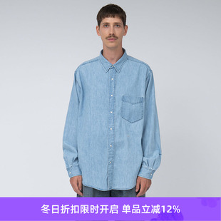 Regular 衬衫 Collar 复古水洗牛仔长袖 男女中性款 nanamica