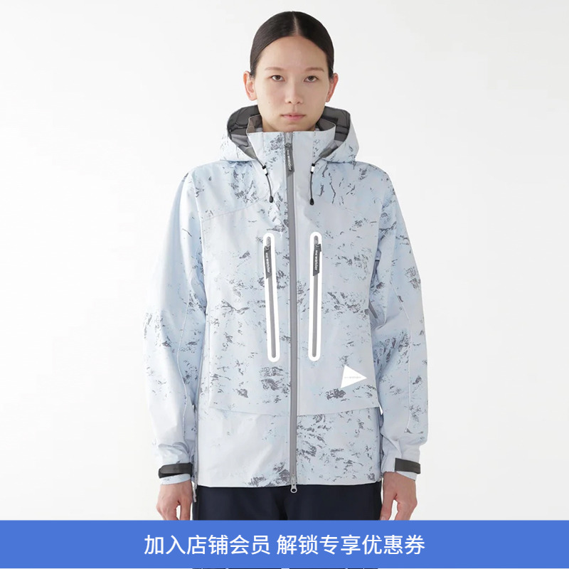 and wander PERTEX 男女山脉迷彩经典款专业防水透气反光冲锋衣