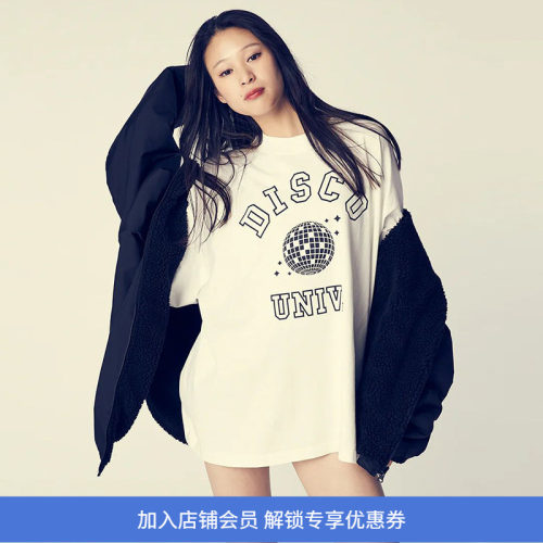 is-ness DISCO UNIV. T-SHIRT 音乐系列廓形短袖T恤 迪斯科大学