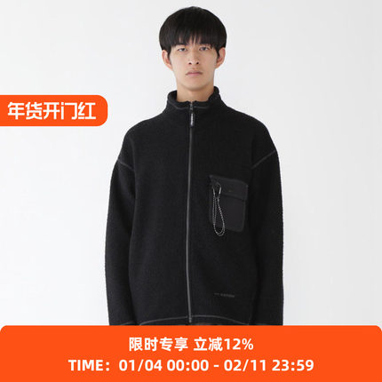 and wander re wool JQ stand zip 男女中性再生羊毛混纺立领夹克