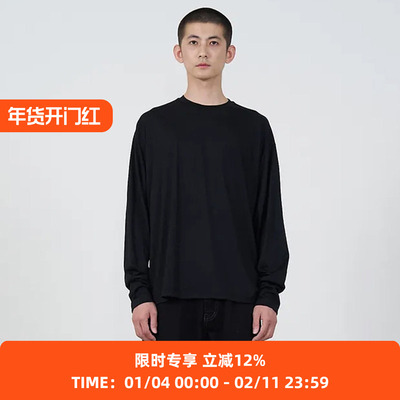 YOKE有机棉圆领长袖T恤