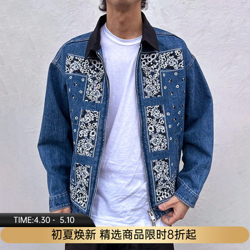 NOMA TEXTILE Bandana Embroidery Denim 腰果花刺绣牛仔夹克外套