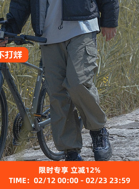 WHEELS and WIND 男女款超轻量防泼水运动休闲长裤