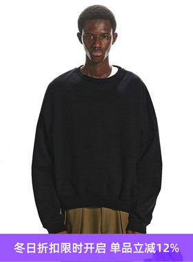 Markaware HUGE SWEAT SHORT经典款超长绒面双层编织宽松短款卫衣