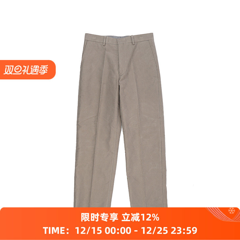 MG绒面宽版直筒休闲裤