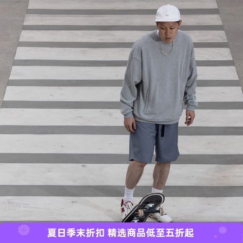 拉链薄款圆领卫衣圆领卫衣