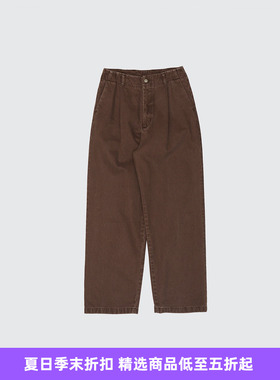 YOKE 1pleated Wide Tapered Trousers 复古水洗宽松锥形牛仔裤